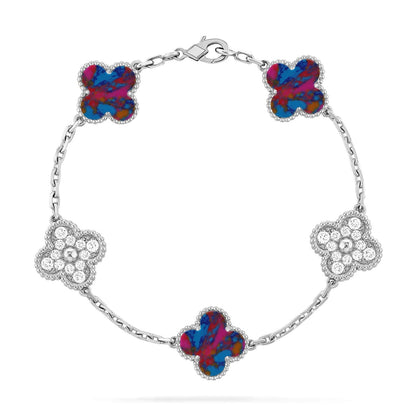 [⭐Corinne]CLOVER 5 MOTIF COLOR GEMSTONES BRACELET COLLECTION
