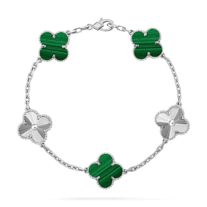 [⭐Corinne] CLOVER 5 MOTIF MALACHITE BRACELET COLLECTION