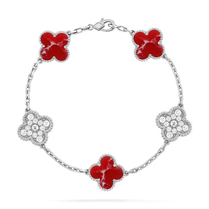 [⭐Corinne]CLOVER 5 MOTIF RED PATTERN BRACELET COLLECTION