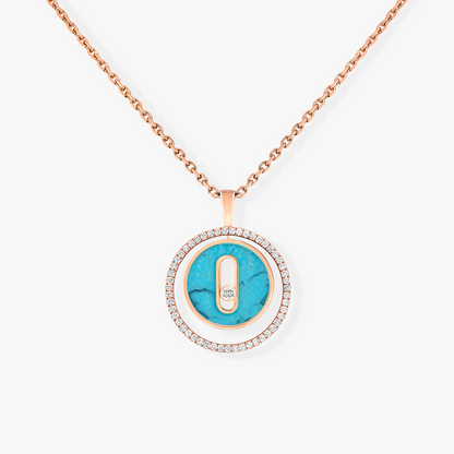 [⭐Corinne]Demo MOVE 1 DIAMOND TURQUOISE PINK GOLD DIAMOND NECKLACE
