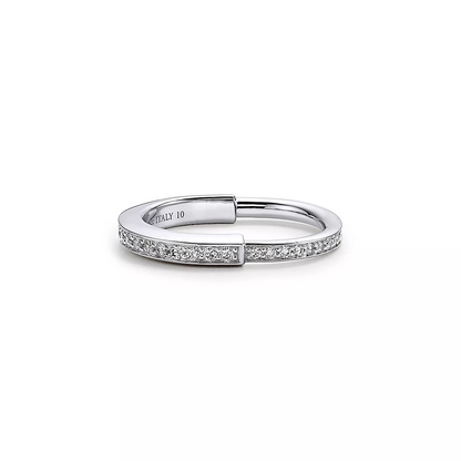 [Corinne]LOCK RING SILVER DIAMOND PAVED