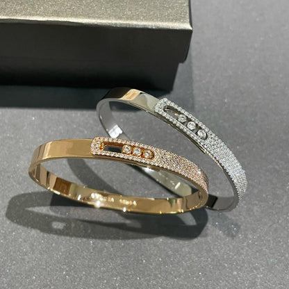 [⭐Corinne]Move Noa Rose Gold Pavé Diamond Bangle Bracelet