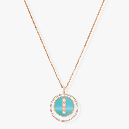 [⭐Corinne]Demo MOVE 3 DIAMONDS TURQUOISE PINK GOLD DIAMOND NECKLACE
