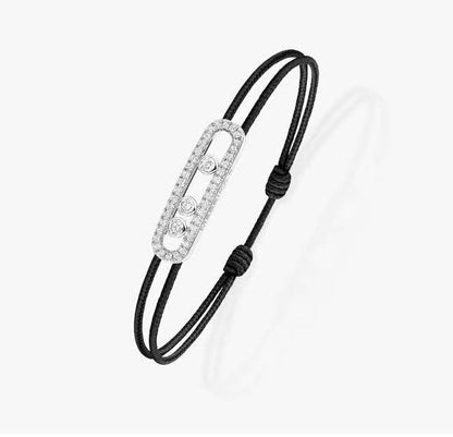 [⭐Corinne]Messika Care(s) pink cord pavé bracelet