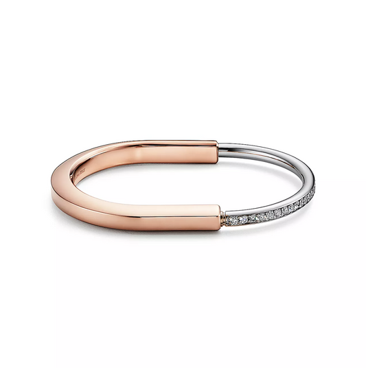 [Corinne]LOCK BRACELET ROSE AND WHITE GOLD DIAMOND