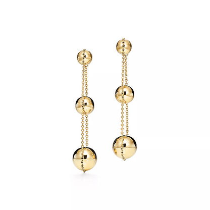 [Corinne]TRIPLE DROP GOLD EARRINGS