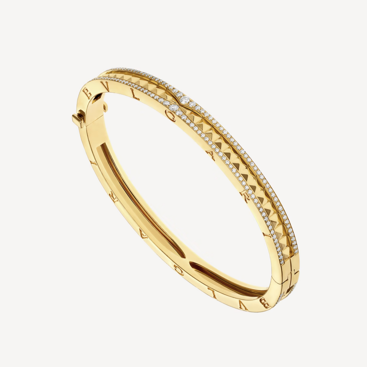 [⭐Corinne]ZERO 1 SPIRAL AND PAVED DIAMOND GOLD BRACELET