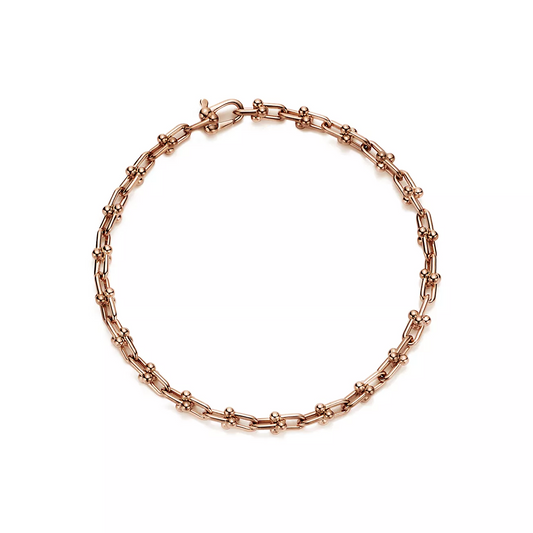[Corinne]HARDWEAR MICRO LINK 44 MOTIF PINK GOLD BRACELET