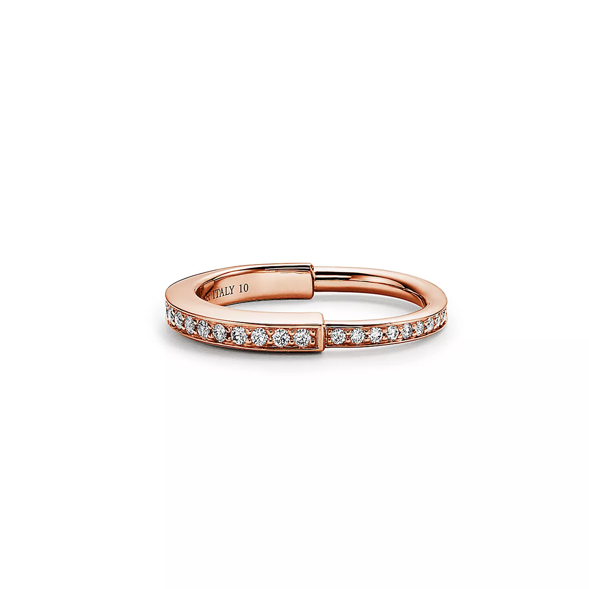 [Corinne]LOCK RING PINK GOLD DIAMOND PAVED