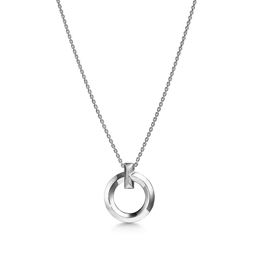[Corinne]T CIRCLE PENDENT SILVER NECKLACE