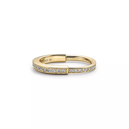 [Corinne]LOCK RING GOLD DIAMOND PAVED