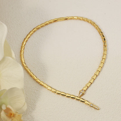 [⭐Corinne]NEW！SERPENT DIAMOND AT BOTH ENDS NECKLACE