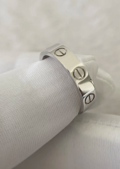 [⭐Corinne]LOVE RING 4MM 1 DIAMOND SILVER