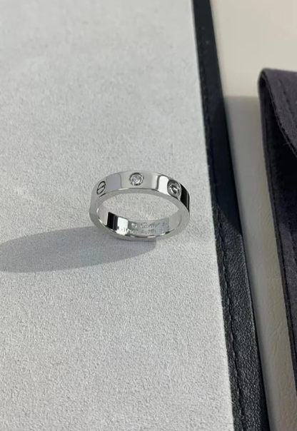 [⭐Corinne]LOVE RING 4MM 1 DIAMOND SILVER