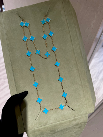 [⭐Corinne]CLOVER 20 MOTIFS TURQUOISE GOLD