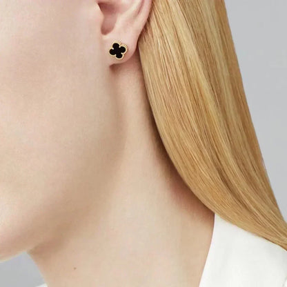 [⭐Corinne]CLOVER MINI 9.5MM BLACK MOP EARRINGS