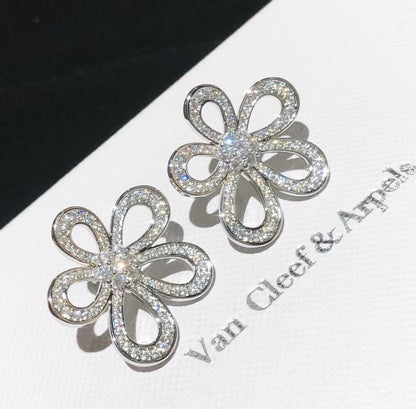 [⭐Corinne]FLOWERLACE EARRINGS FULL DIAMONDS