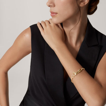 [⭐Corinne]PANTHERE HALF DIAMOND ON CHAIN BRACELET