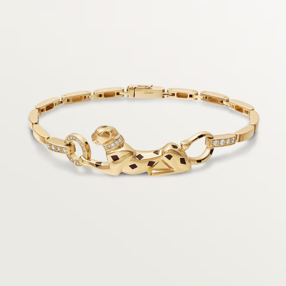 [⭐Corinne]PANTHERE HALF DIAMOND ON CHAIN BRACELET