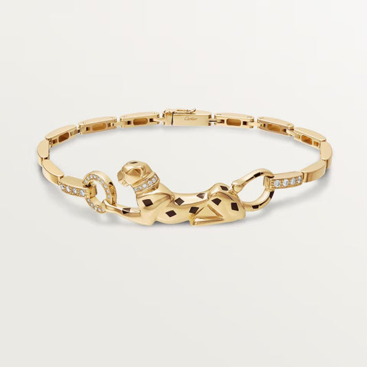 [⭐Corinne]PANTHERE HALF DIAMOND ON CHAIN BRACELET