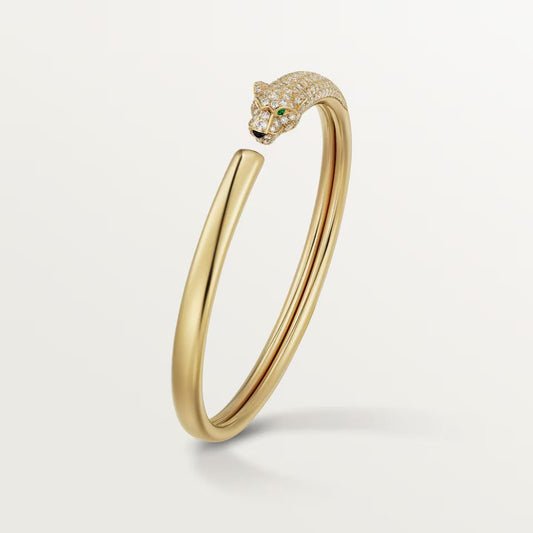 [⭐Corinne]PANTHERE HALF DIAMOND OPEN BRACELET