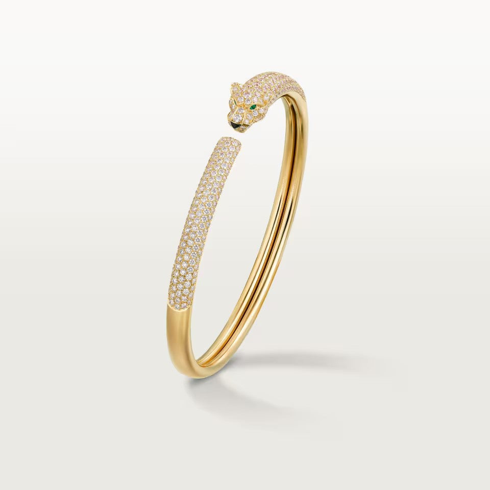 [⭐Corinne]PANTHERE FULL DIAMOND OPEN BRACELET