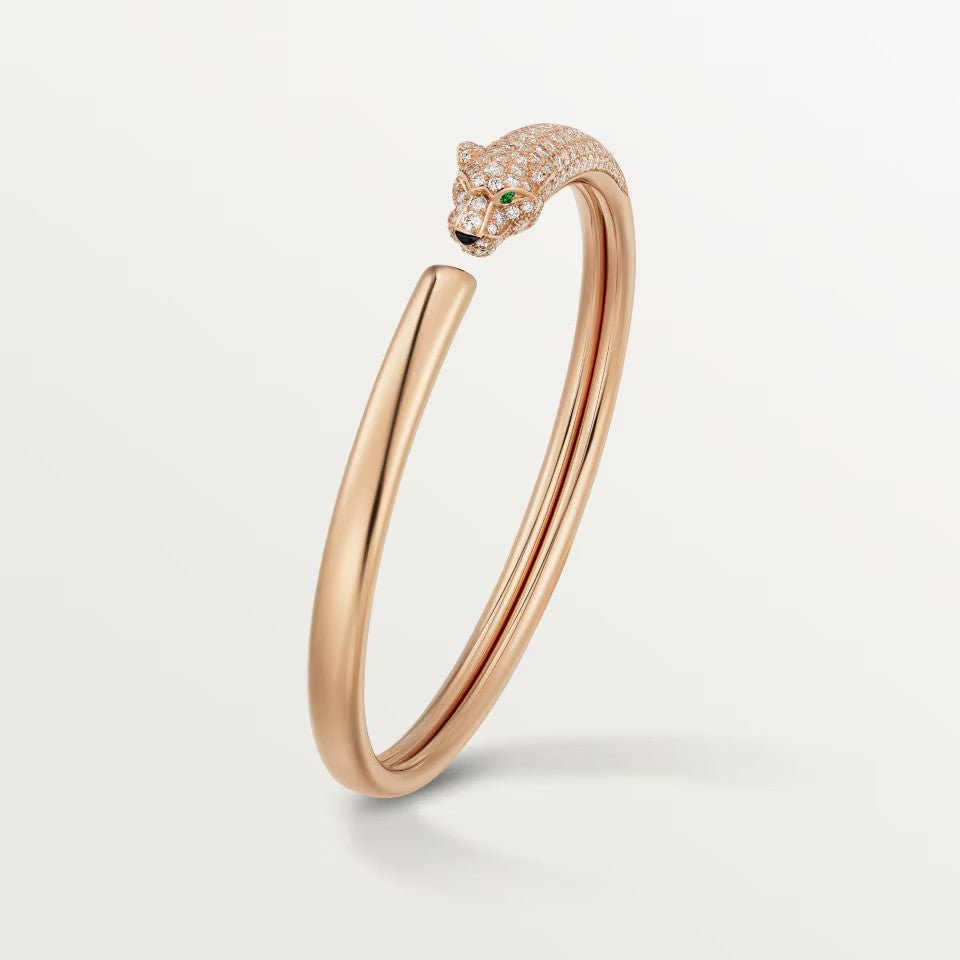 [⭐Corinne]PANTHERE HALF DIAMOND OPEN BRACELET