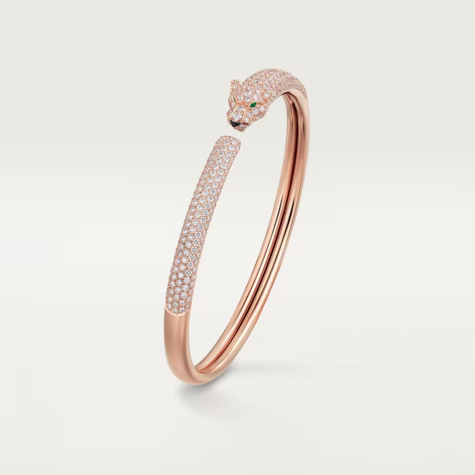 [⭐Corinne]PANTHERE FULL DIAMOND OPEN BRACELET