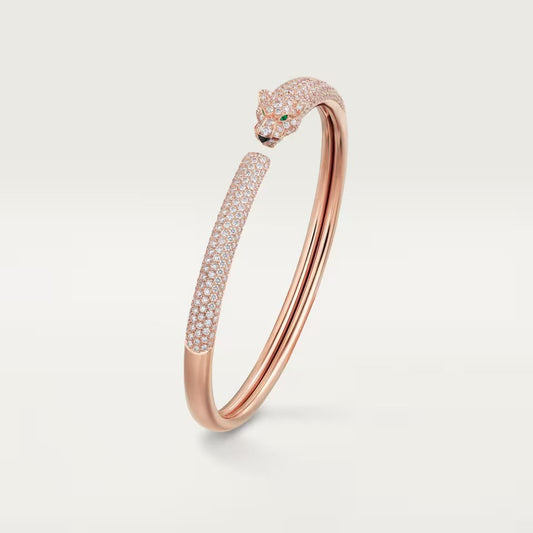 [⭐Corinne]PANTHERE FULL DIAMOND OPEN BRACELET
