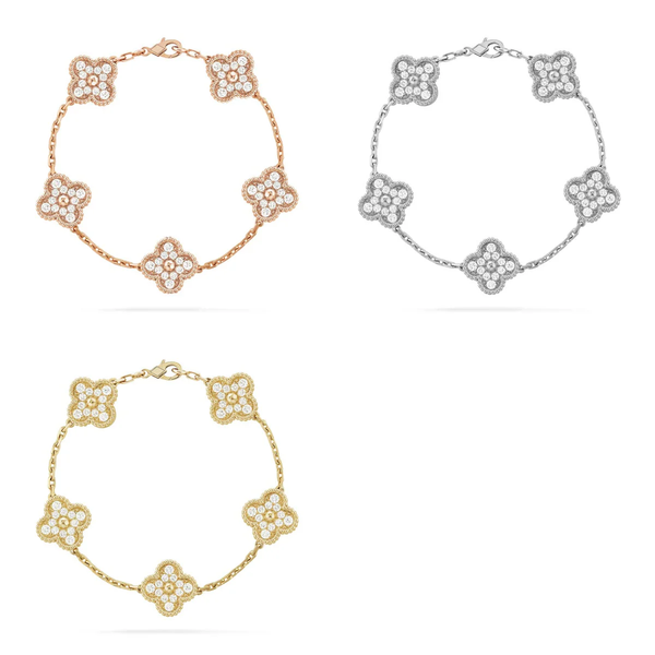 [⭐Corinne] CLOVER 5 MOTIF FULL DIAMOND BRACELET COLLECTION