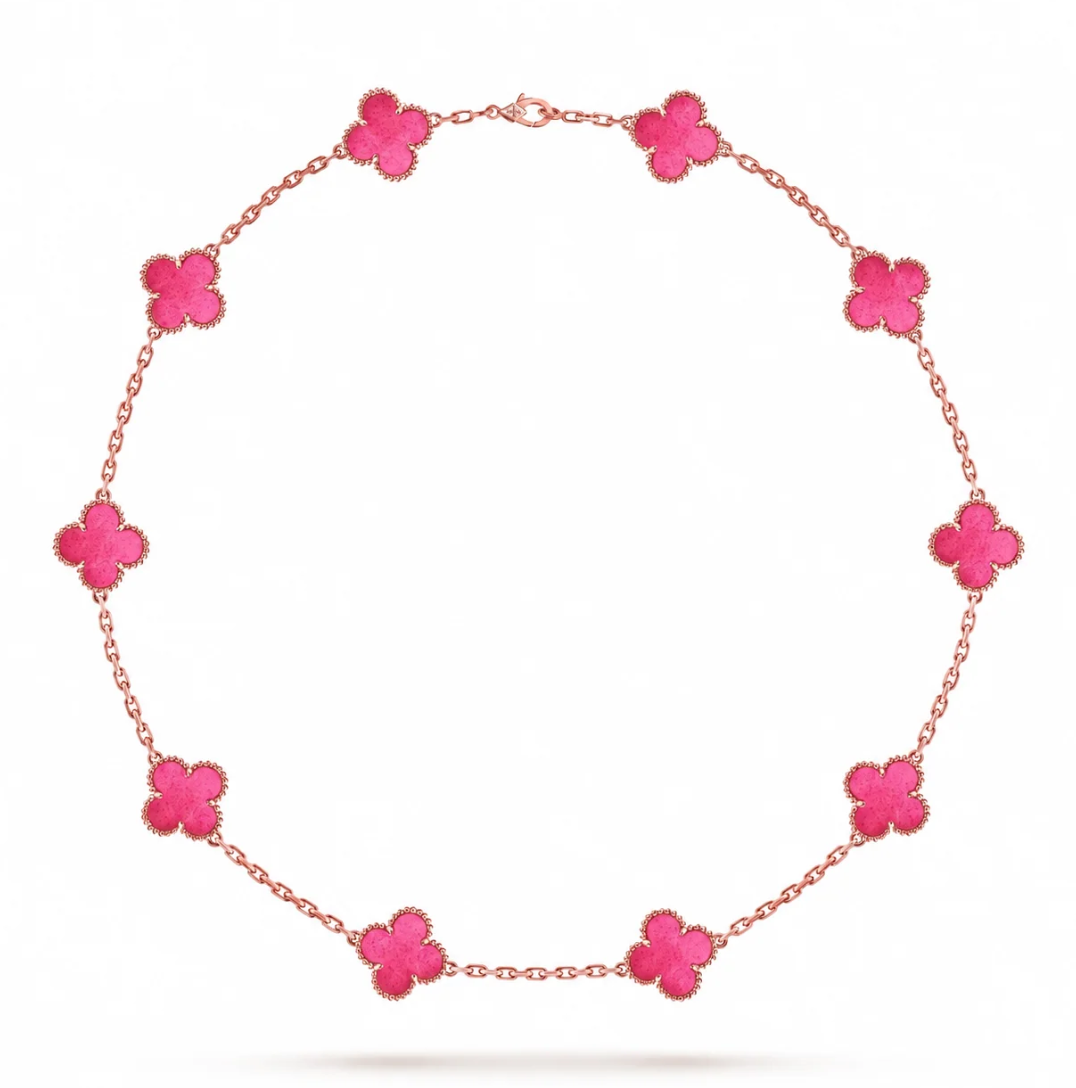 [⭐Corinne]CLOVER 10 MOTIFS  NEW BUBBLE PINK ENAMEL