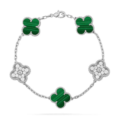 [⭐Corinne] CLOVER 5 MOTIF MALACHITE BRACELET COLLECTION