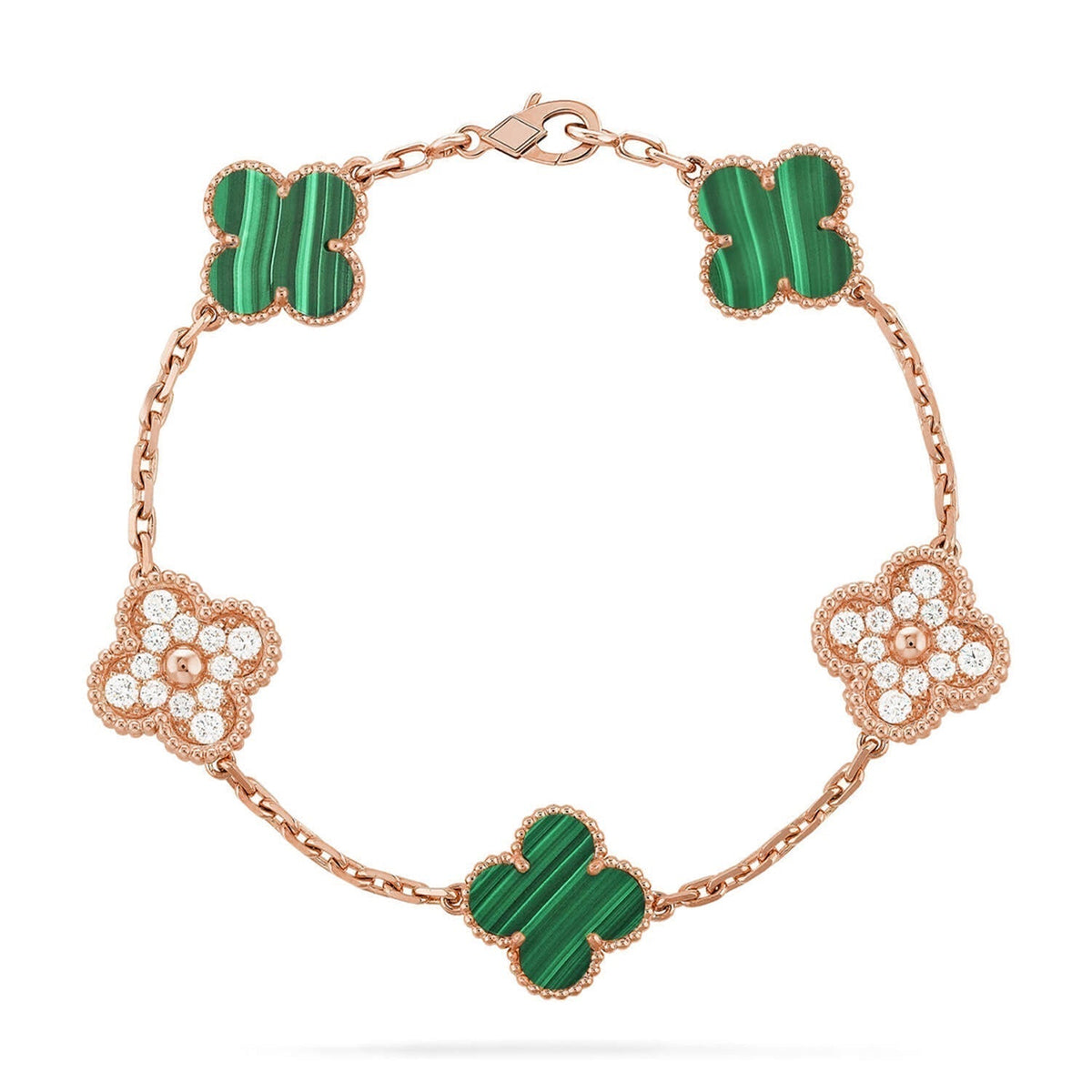 [⭐Corinne] CLOVER 5 MOTIF MALACHITE BRACELET COLLECTION