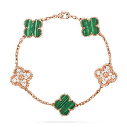 [⭐Corinne] CLOVER 5 MOTIF MALACHITE BRACELET COLLECTION