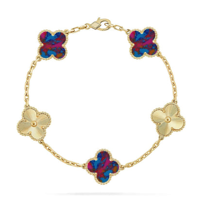 [⭐Corinne]CLOVER 5 MOTIF COLOR GEMSTONES BRACELET COLLECTION