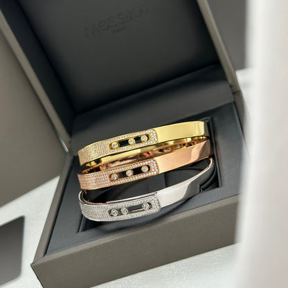 [⭐Corinne]Move Noa Rose Gold Pavé Diamond Bangle Bracelet