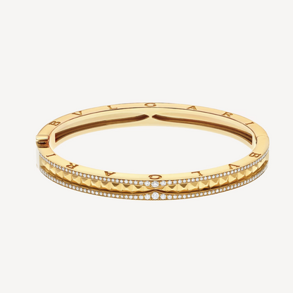 [⭐Corinne]ZERO 1 SPIRAL AND PAVED DIAMOND GOLD BRACELET