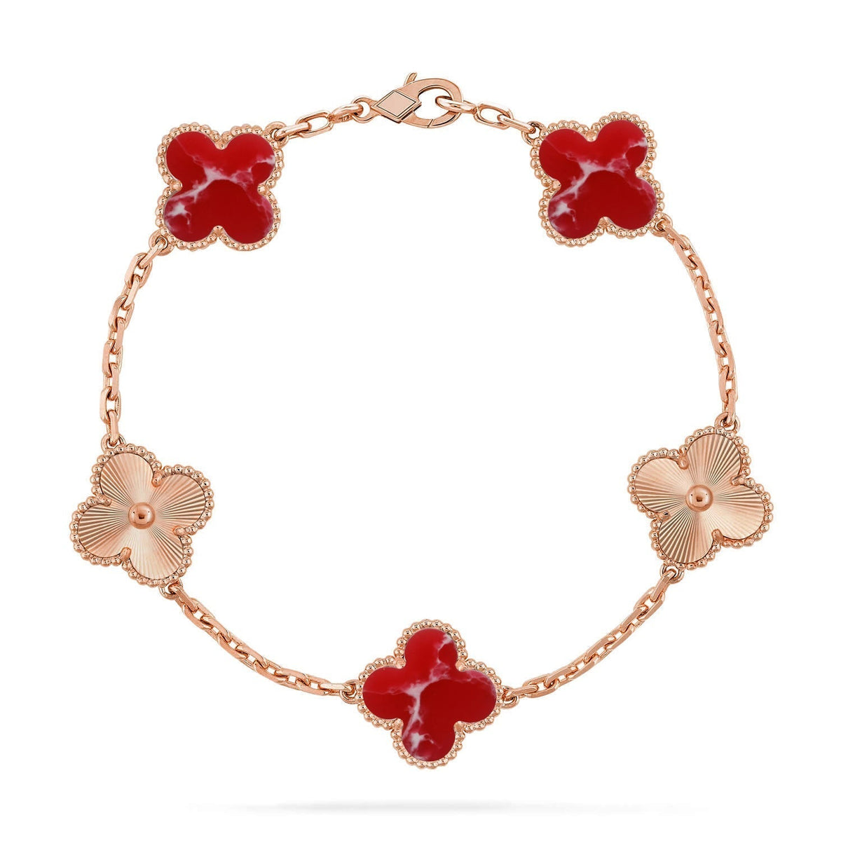 [⭐Corinne]CLOVER 5 MOTIF RED PATTERN BRACELET COLLECTION