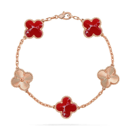 [⭐Corinne]CLOVER 5 MOTIF RED PATTERN BRACELET COLLECTION