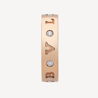 [⭐Corinne]ZERO 1 ESSENTIAL PINK GOLD BAND WITH DIAMONDS RING