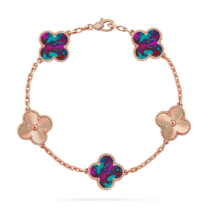 [⭐Corinne]CLOVER 5 MOTIF COLOR GEMSTONES BRACELET COLLECTION