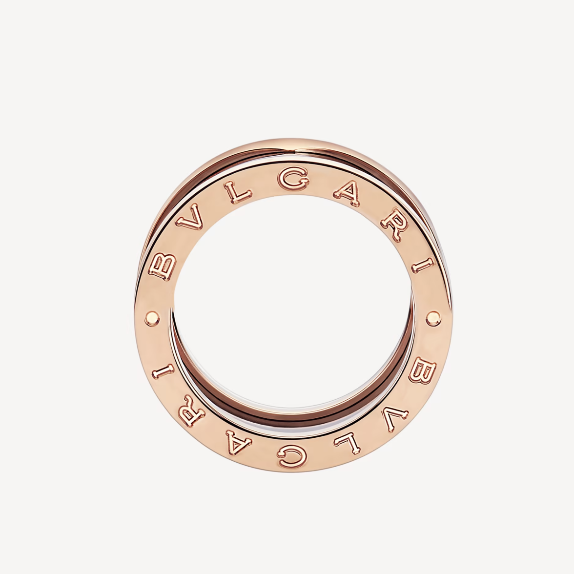 [⭐Corinne]ZERO 1 FOUR-BAND LOOPS AND BLACK CERAMIC SPIRAL PINK GOLD RING