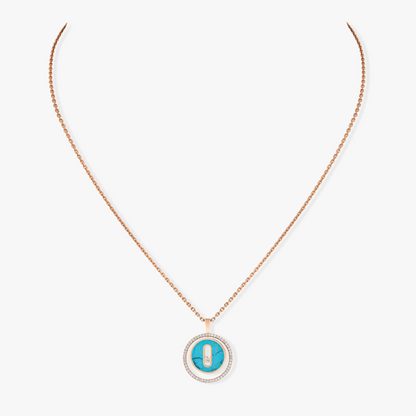 [⭐Corinne]Demo MOVE 1 DIAMOND TURQUOISE PINK GOLD DIAMOND NECKLACE