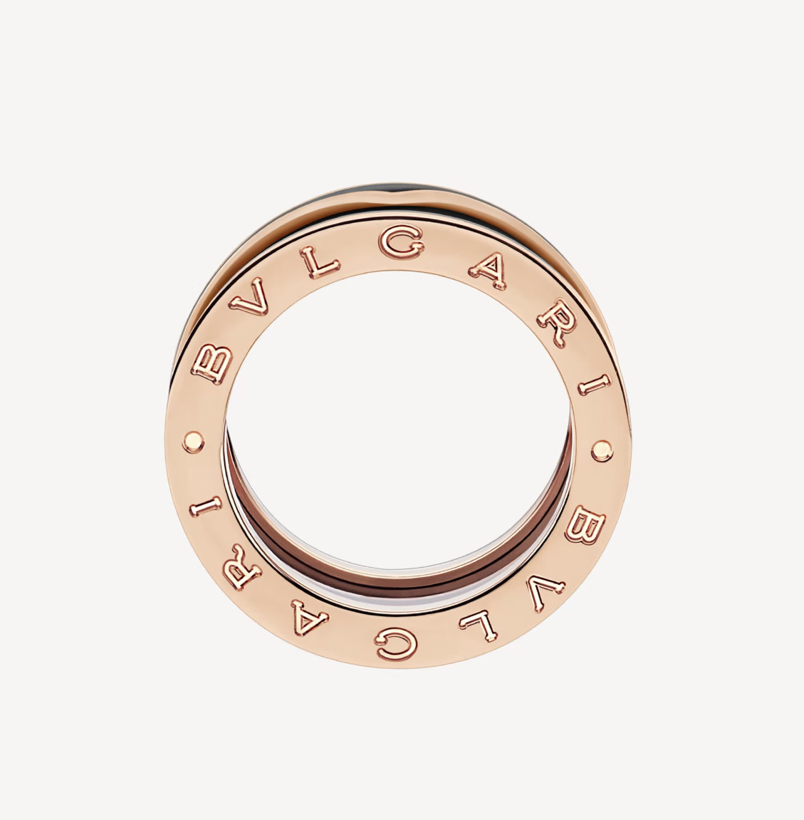 [⭐Corinne]ZERO 1 TWO-BAND WITH MATTE BLACK CERAMIC PINK GOLD RING