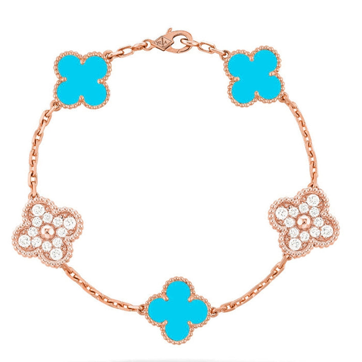 [⭐Corinne] CLOVER 5 MOTIF TURQUOISE BRACELET COLLECTION