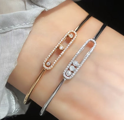 [⭐Corinne]Move Pavé Diamond Bangle Bracelet M