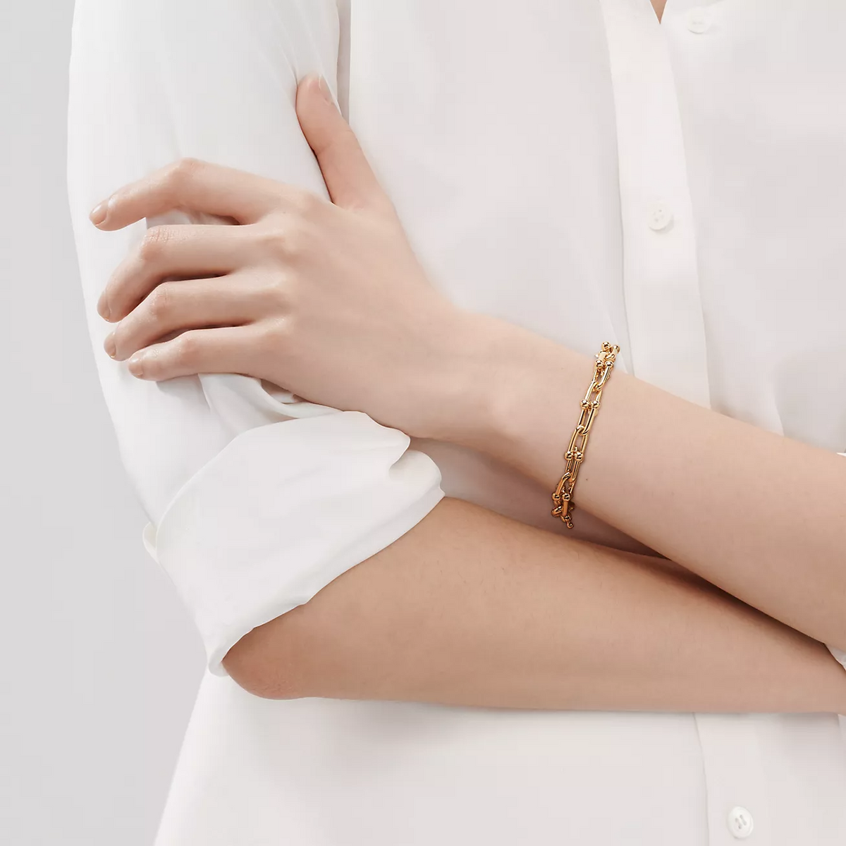 [Corinne]HARDWEAR MEDIUM LINK 20 MOTIF GOLD BRACELET