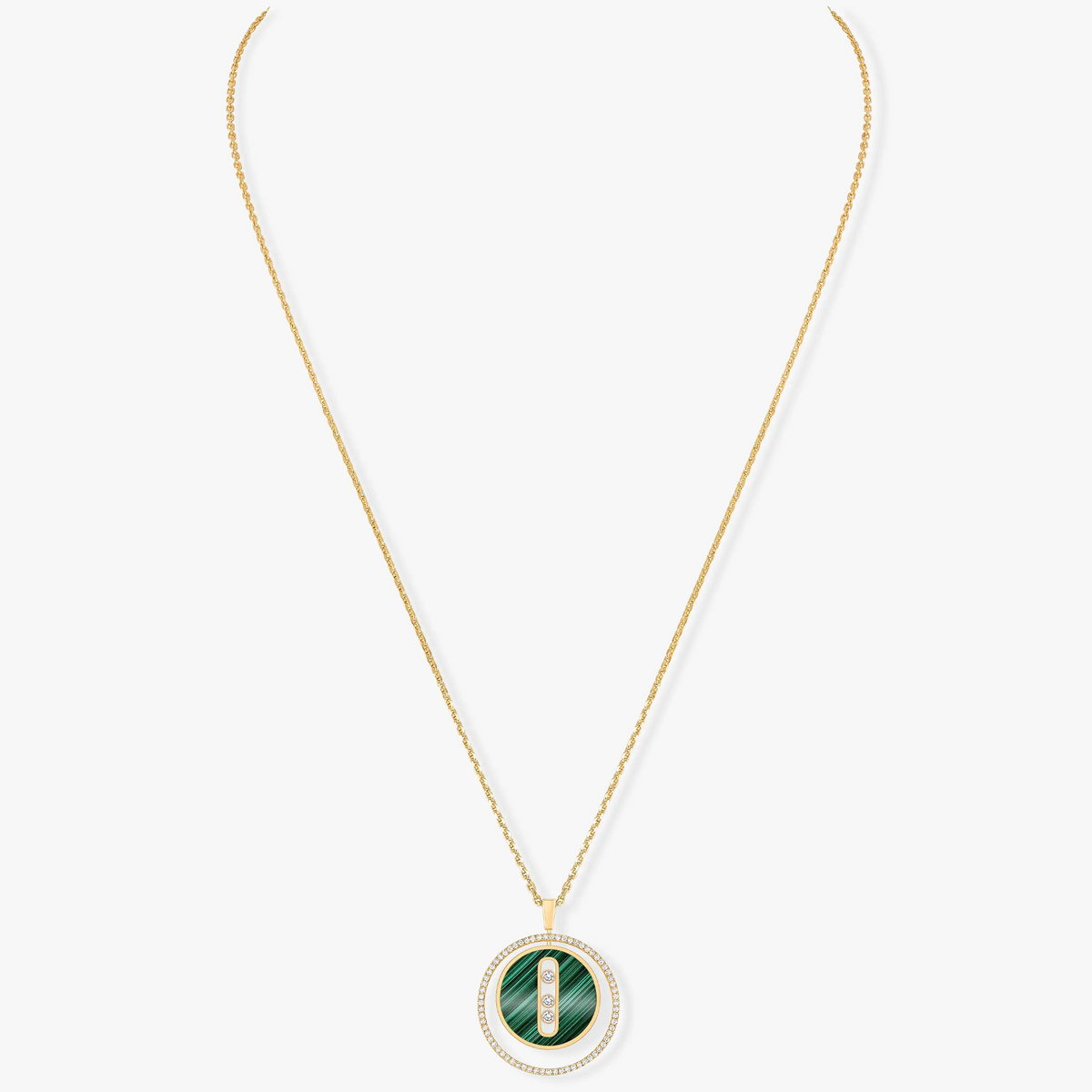 [⭐Corinne]Demo MOVE 3 DIAMOND MALACHITE GOLD DIAMOND NECKLACE