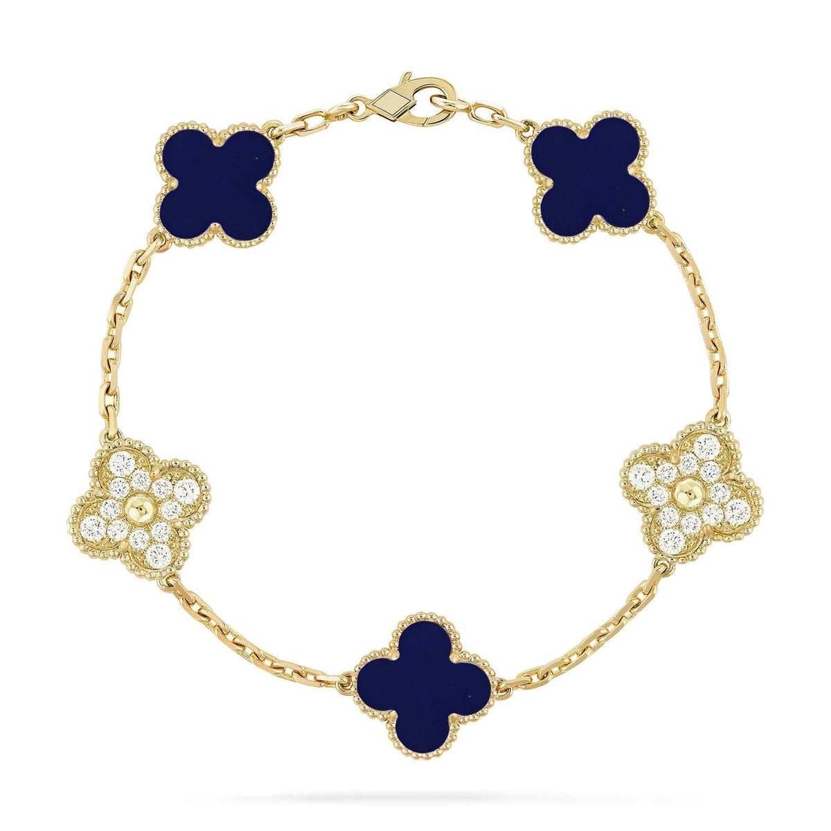 [⭐Corinne]CLOVER 5 MOTIF LAPIS LAZULI BRACELET COLLECTION