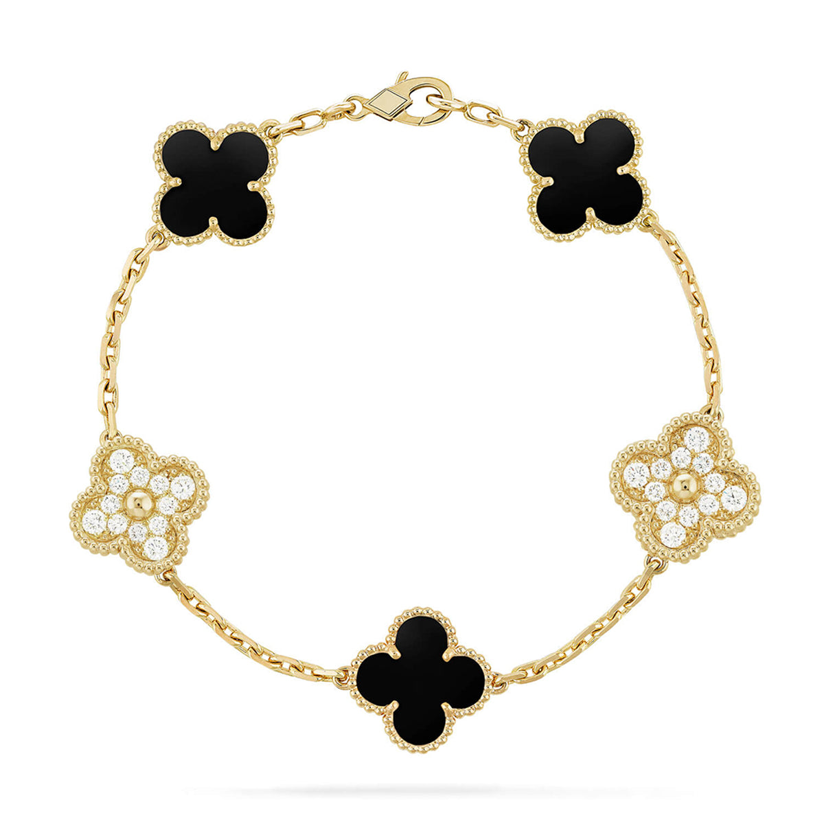 [⭐Corinne] CLOVER 5 MOTIF ONYXS BRACELET COLLECTION